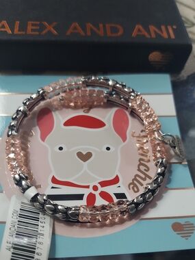 Alex and Ani Rose Crystal Beaded Bangle